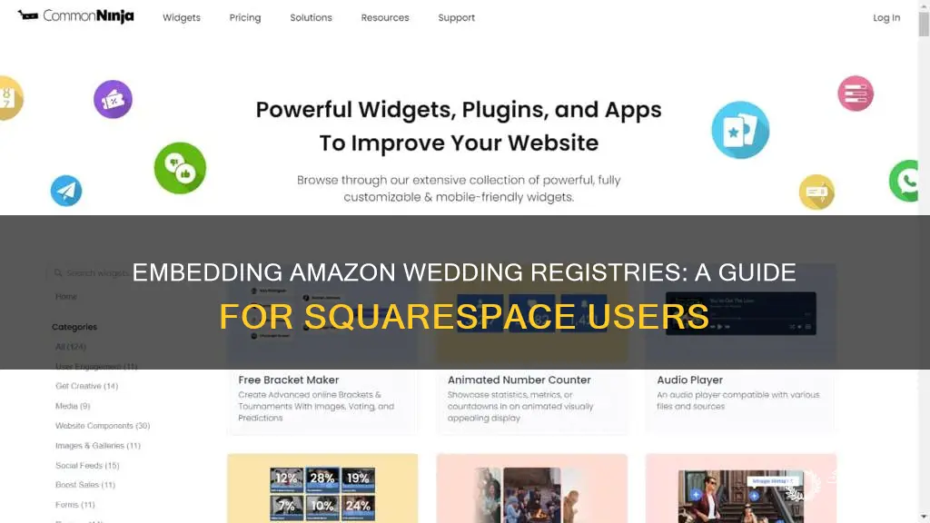 how to embed amazon wedding registry on square space