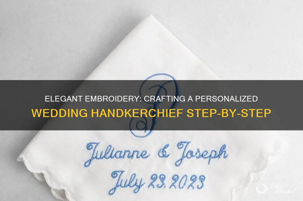 how to embroider a wedding handkerchief