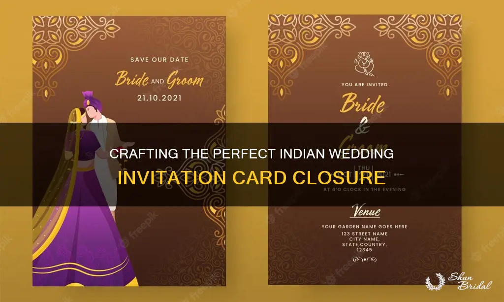 how to end a wedding invitation card indian