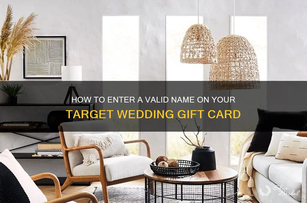 how to enter valid name on target wedding gift card