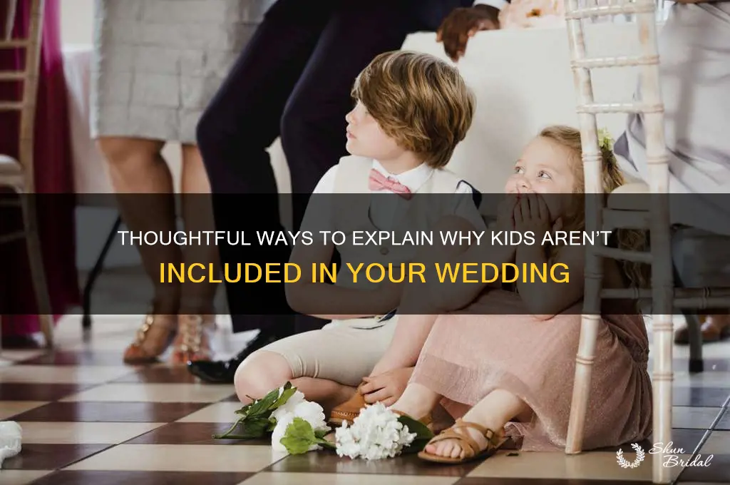 how to explain why kids are not at the wedding