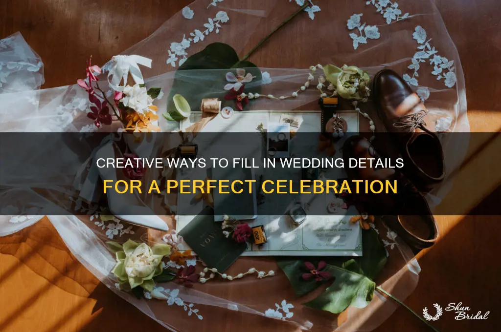 how to fill in wedding