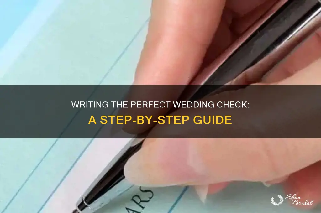 how to fill out a check for a wedding