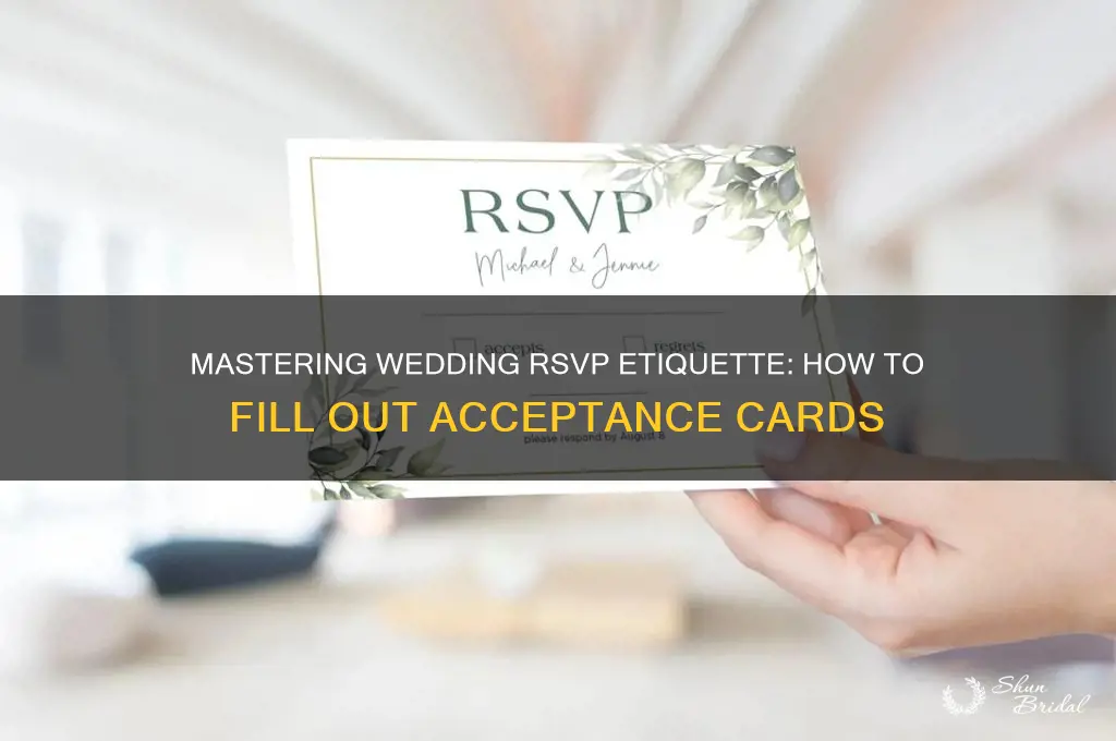 how to fill out a wedding acceptance card