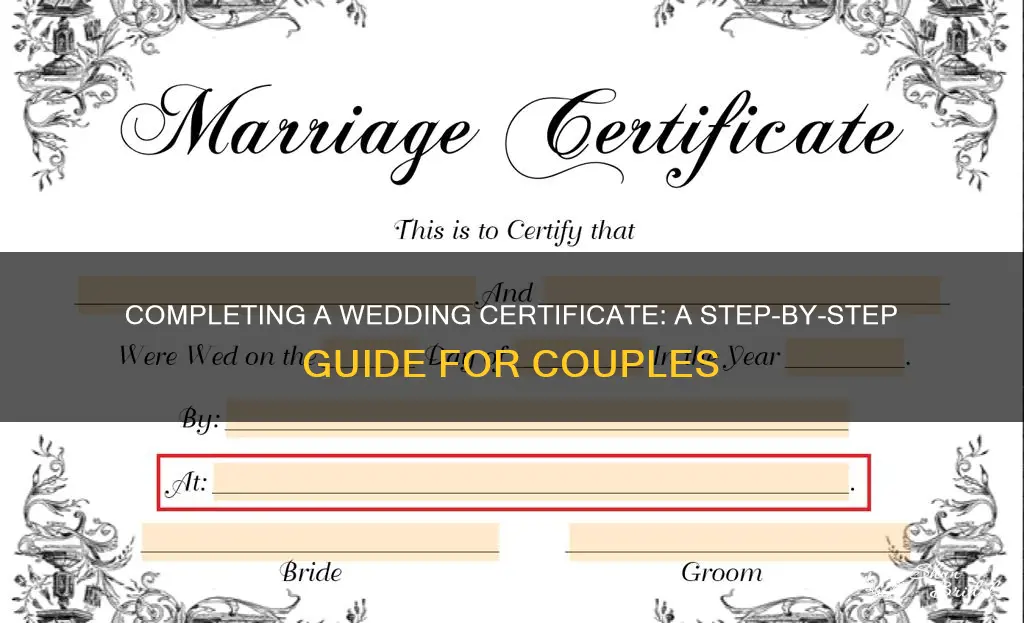how to fill out a wedding certificate