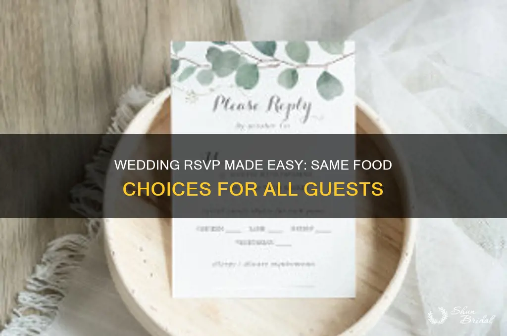 how to fill out a wedding response card same food