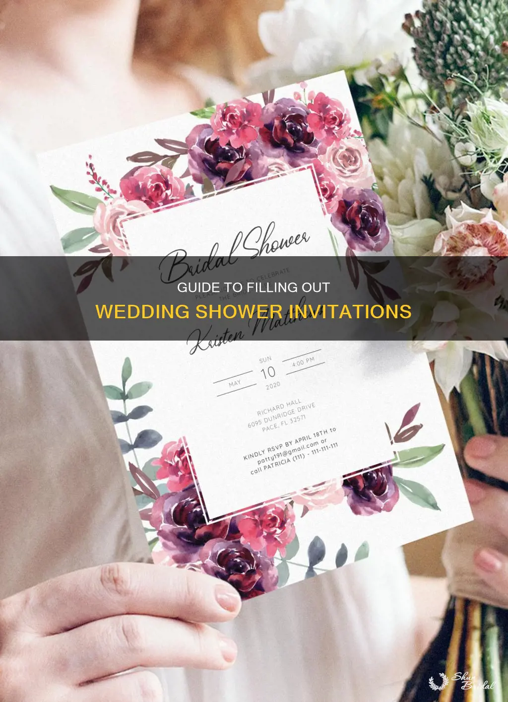 how to fill out a wedding shower invitation