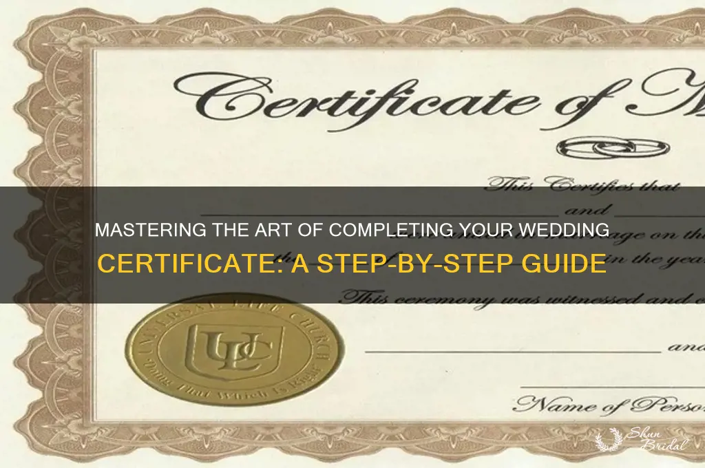how to fill out wedding certificate
