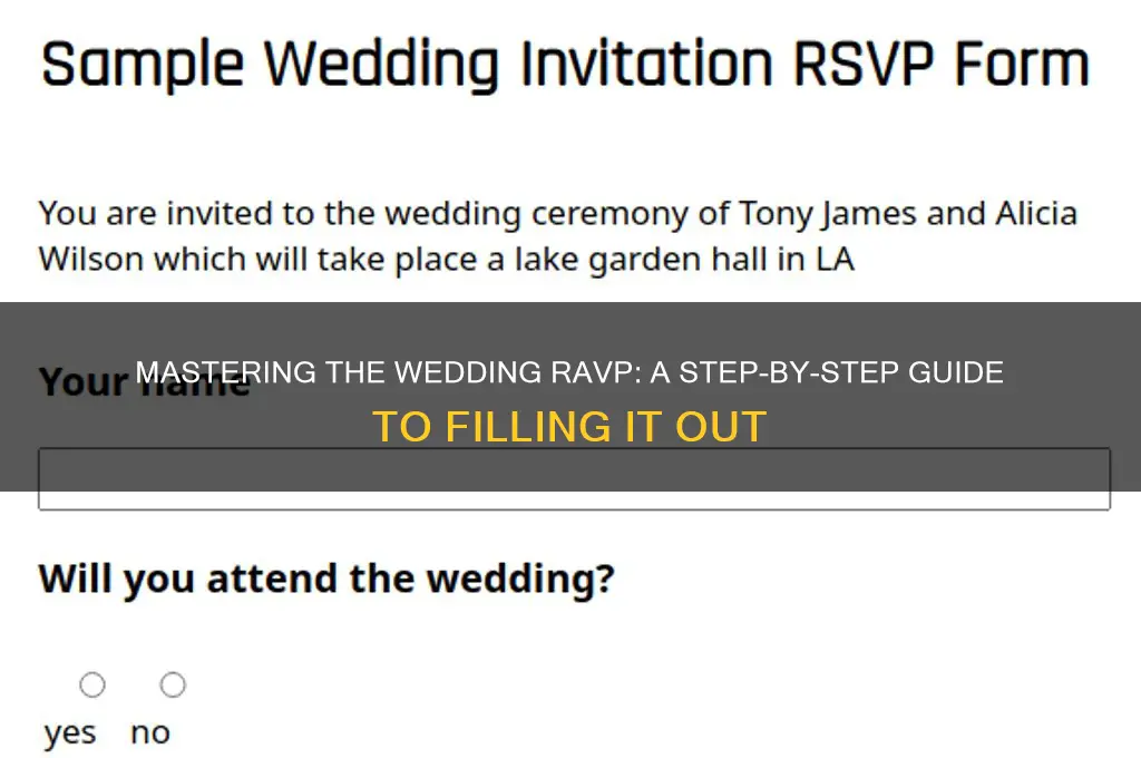 how to fill out wedding ravp