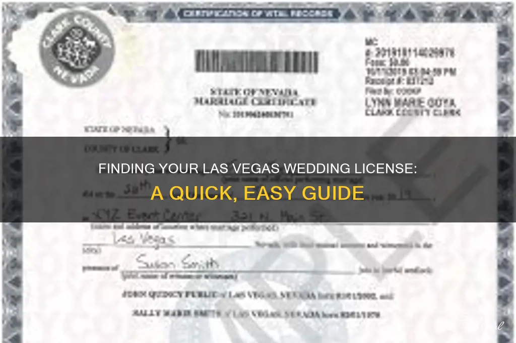 how to find a las vegas wedding license