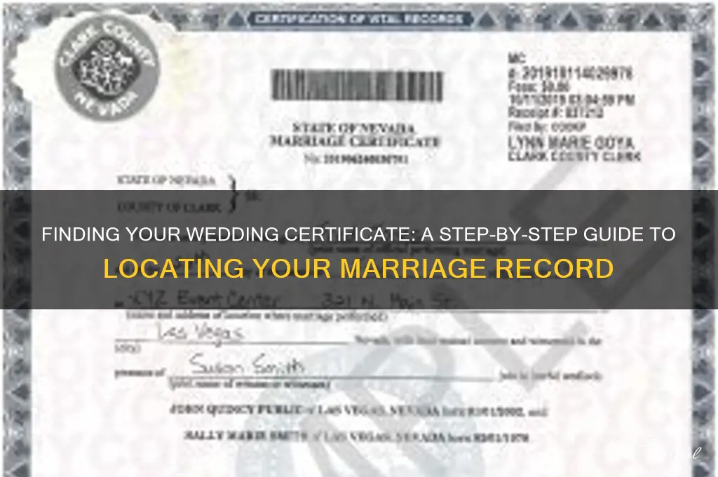 how to find a wedding certificate