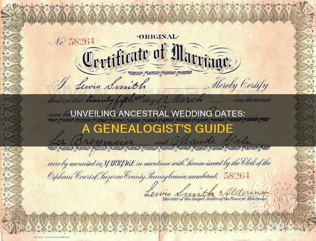 how to find a wedding date of ancestors