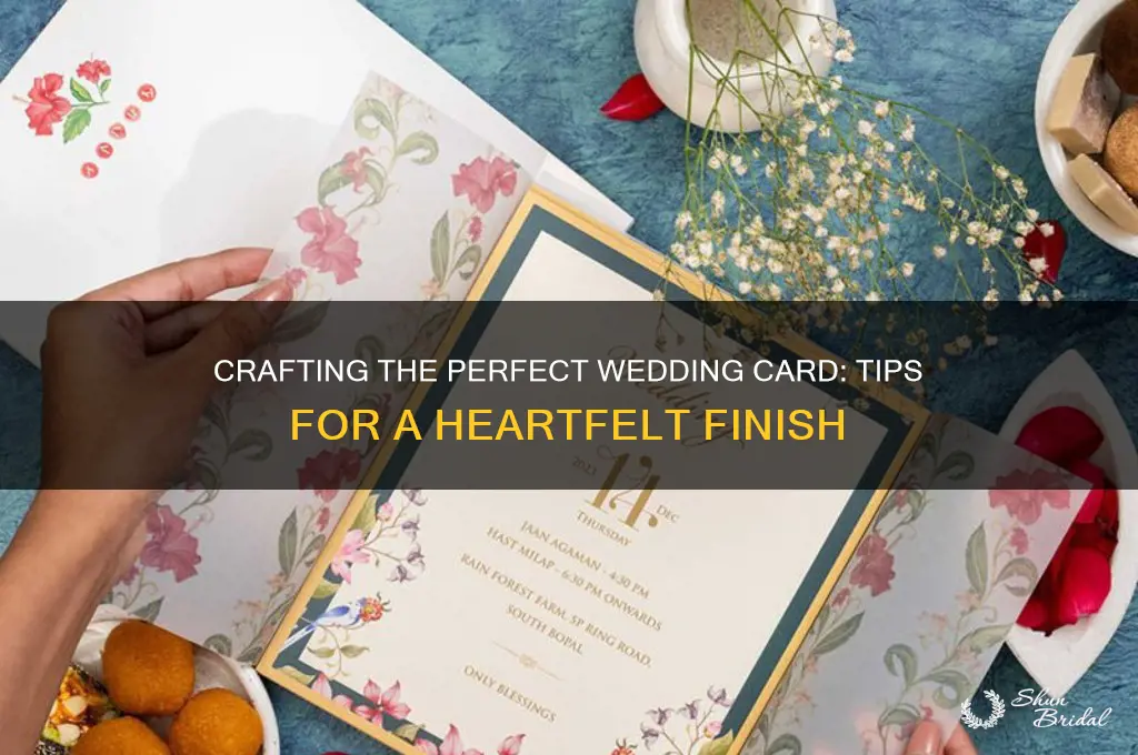 how to finish a wedding card