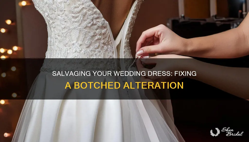 how to fix a bitched alteration job wedding dress