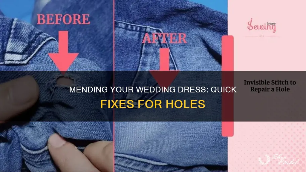 how to fix a hole in wedding dress