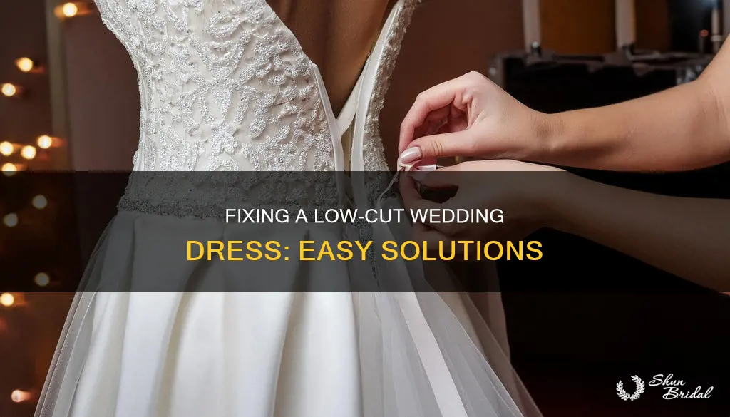 how to fix a low cut wedding dress