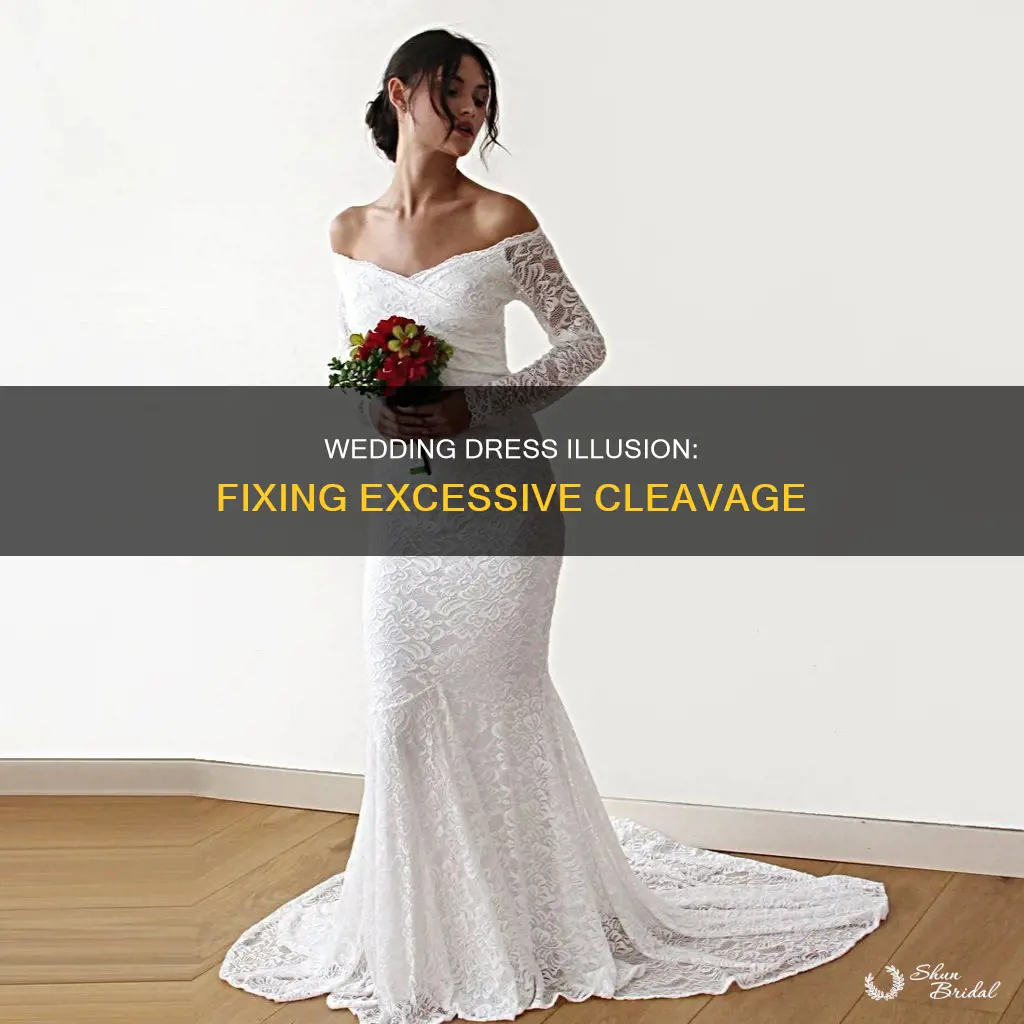 how to fix too much cleavage in wedding dress illusion
