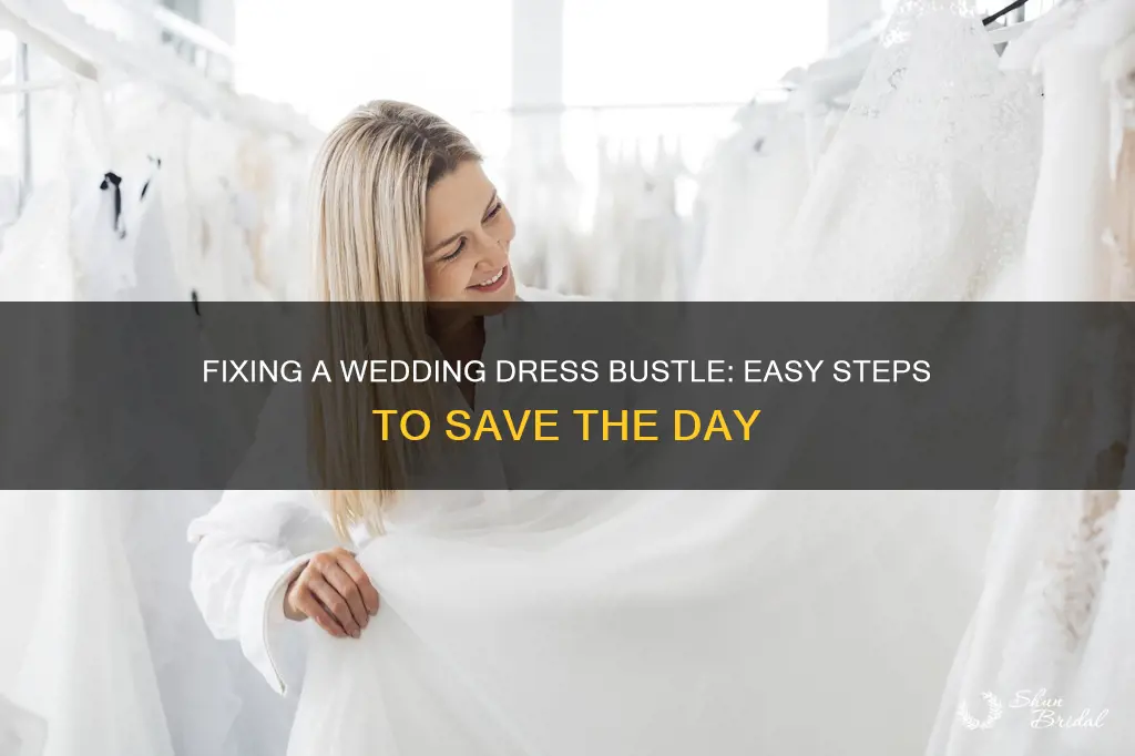 how to fix wedding dress bustle