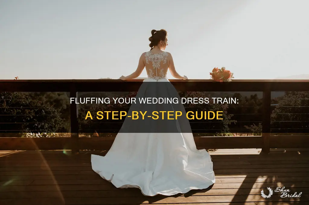 how to fluff a wedding dress train
