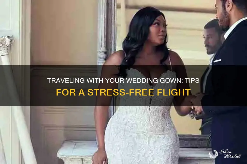 how to fly with a wedding gown