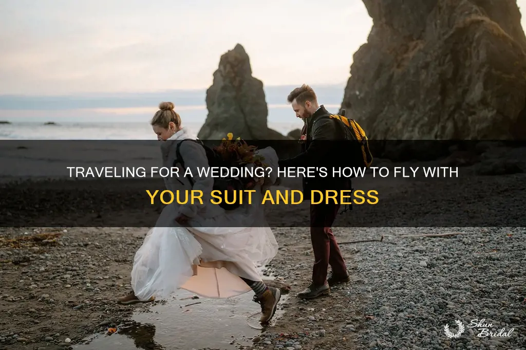 how to fly with suit and dress for wedding
