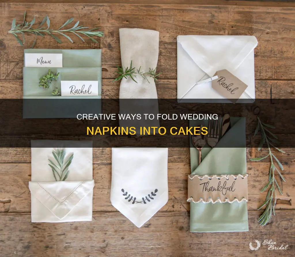 how to fold wedding napkins cake