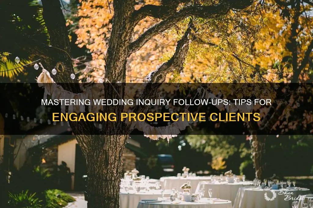 how to follow up inquiries wedding