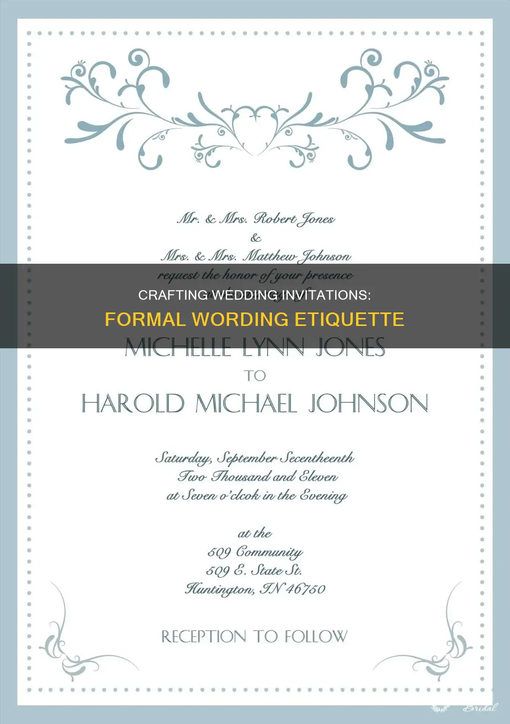 how to formally word a wedding invitation