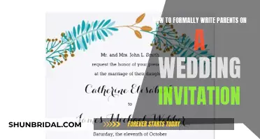 Formal Wedding Invitation Etiquette: Addressing Your Parents