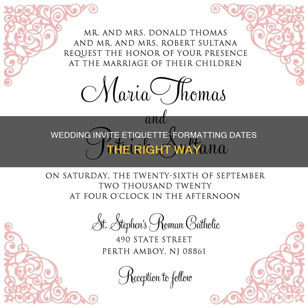 how to format date on wedding invites