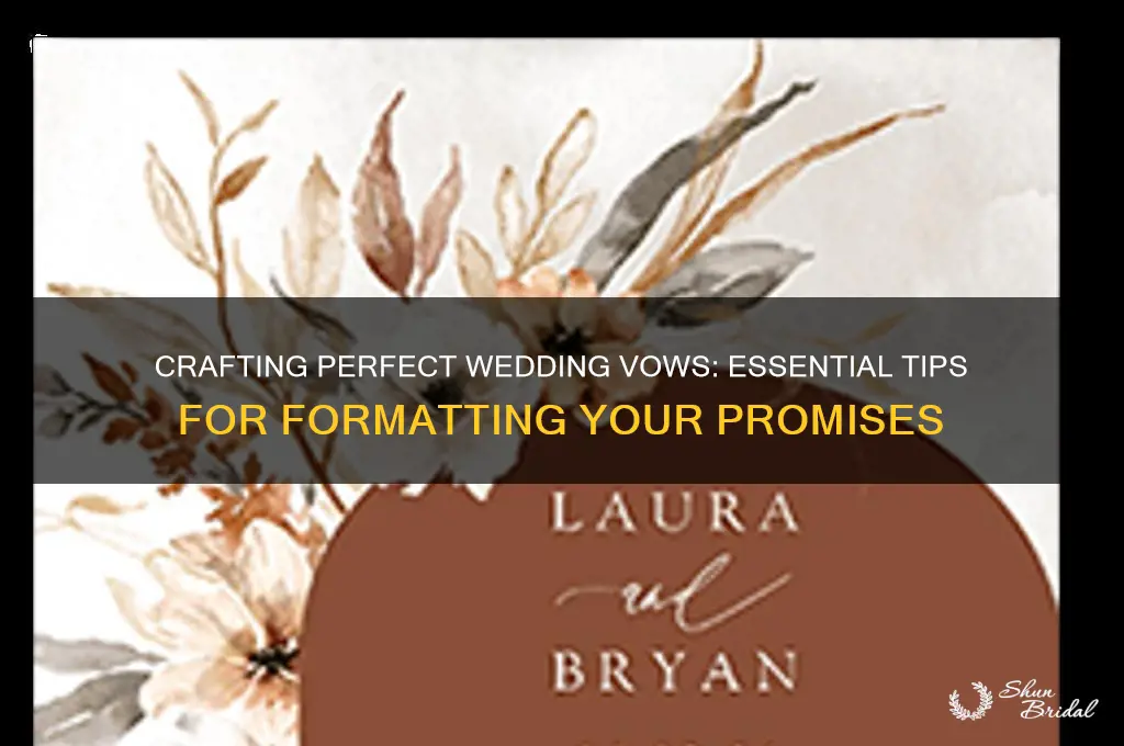 how to format vows