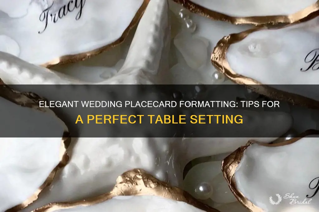 how to format wedding placecards