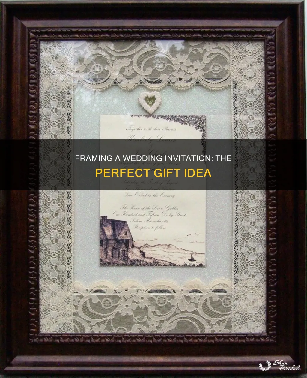 how to frame a wedding invitation for a gift