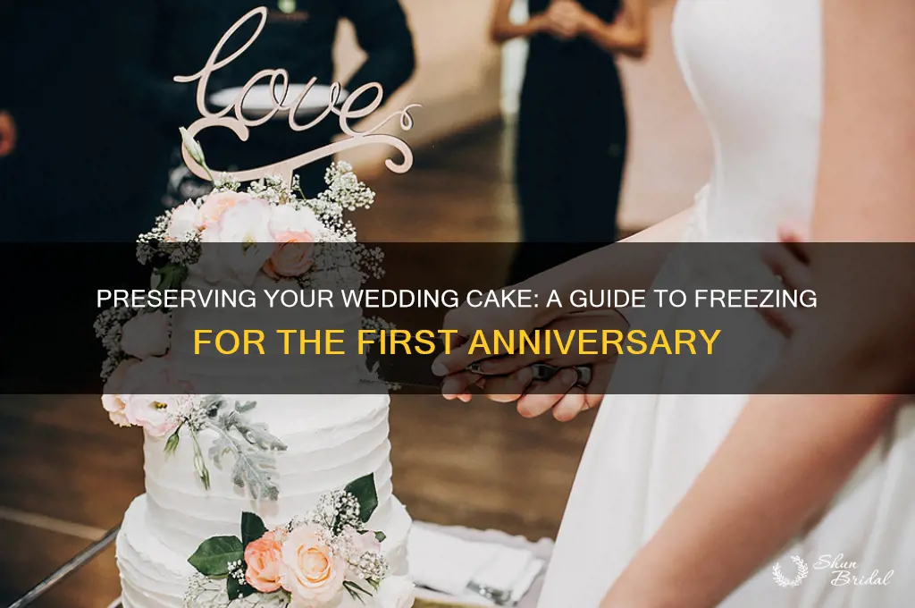 how to freeze wedding cake for one year anniversary