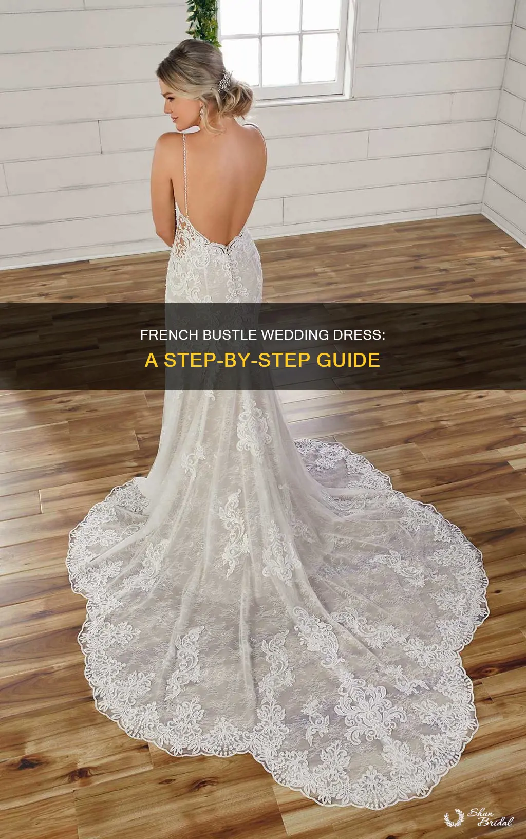 how to french bustle a wedding dress