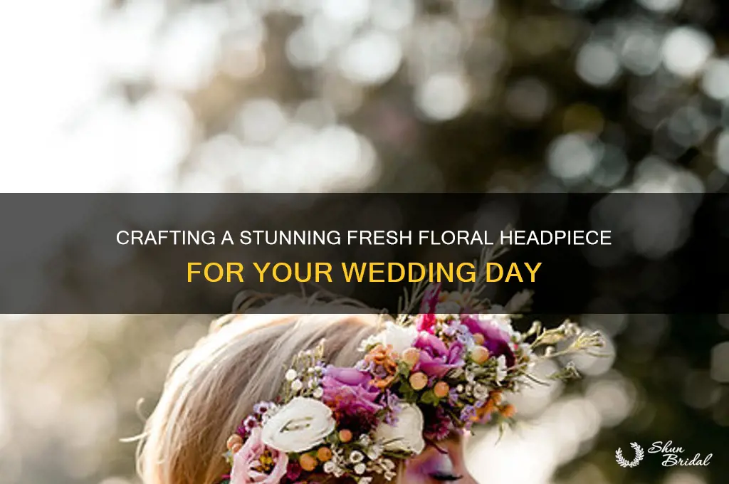 how to fresh floral headpiece wedding