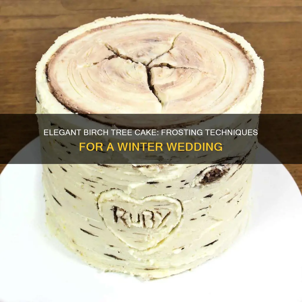 how to frost a birch tree wedding cake