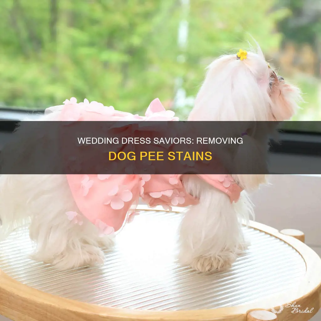 how to get dog pee out of a wedding dress