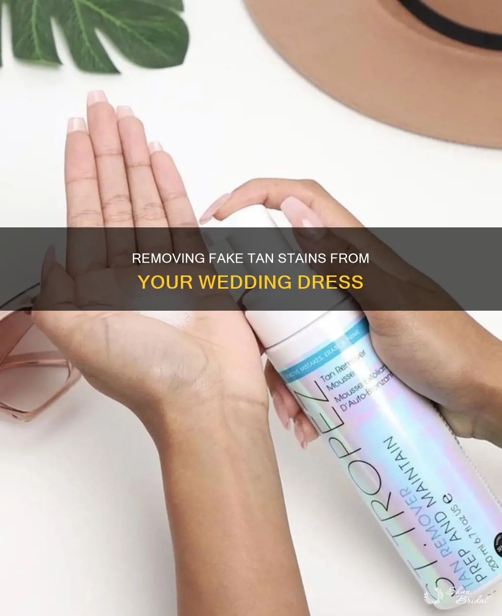 how to get fake tan off wedding dress