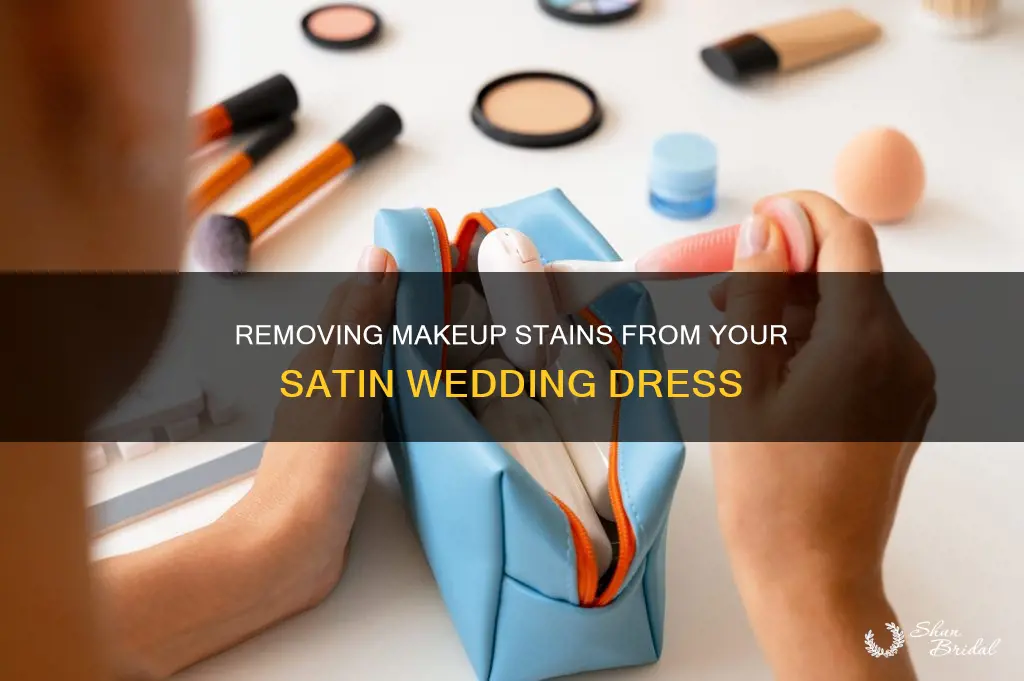 how to get makeup out of satin wedding dress