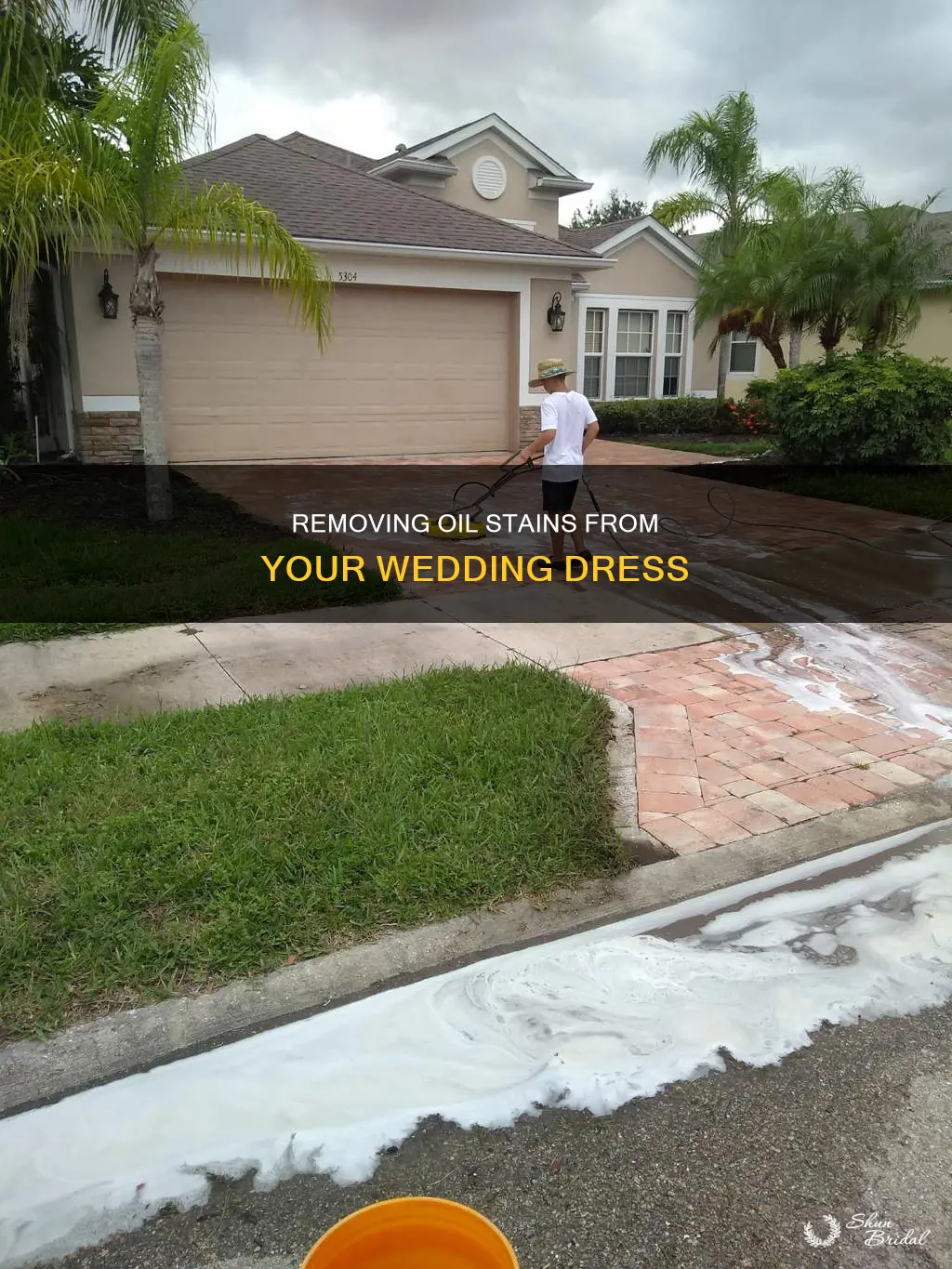 how to get oil out of wedding dress