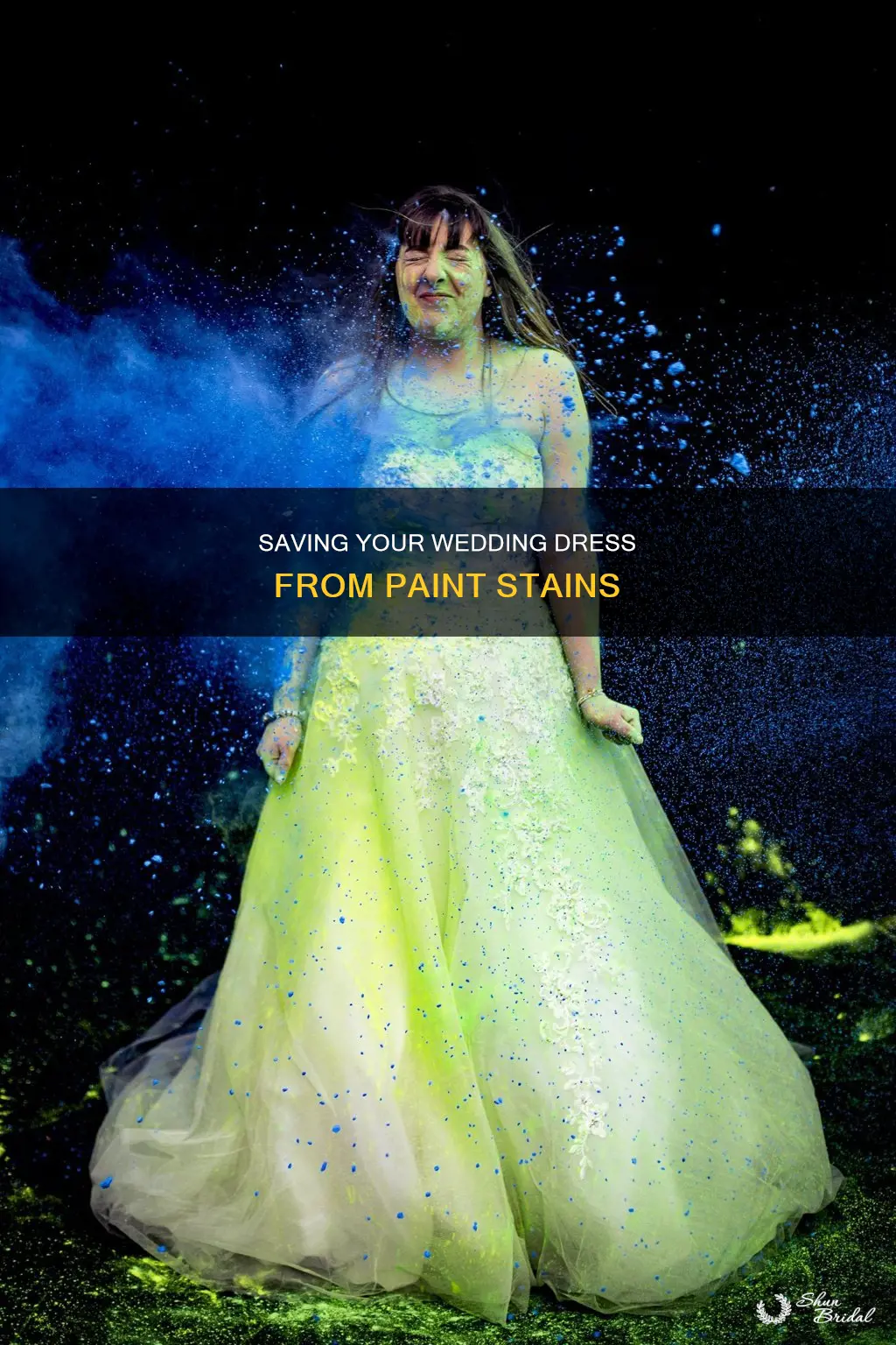 how to get paint out of a wedding dress