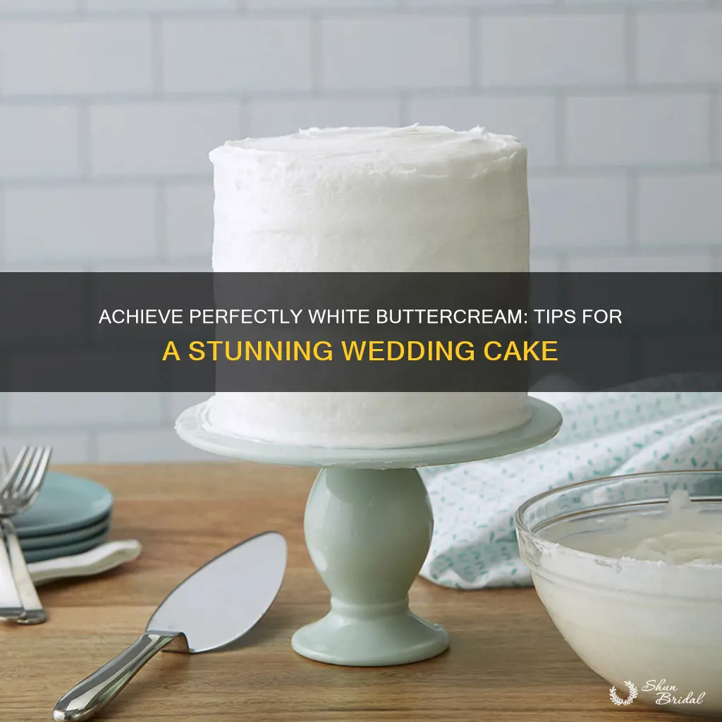 how to get pure white buttercream for wedding cake