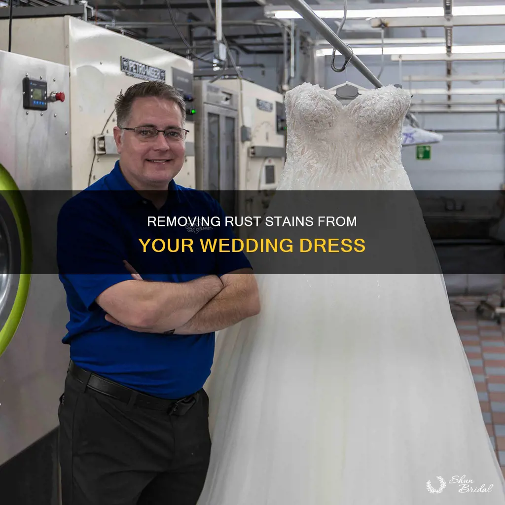 how to get rust stains out of a wedding dress