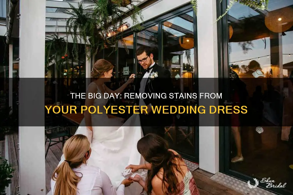how to get stains out of polyester wedding dress