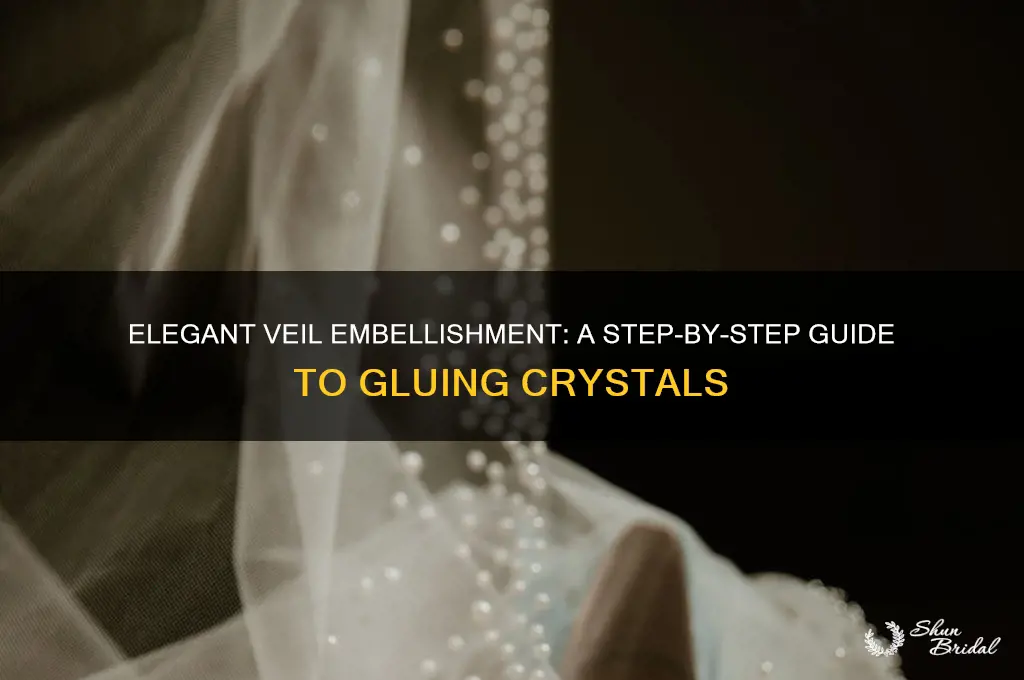 how to glue crystals on veil