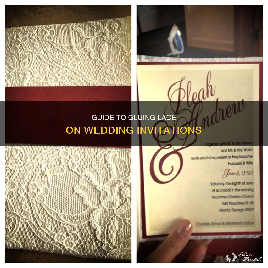 how to glue lace on wedding invitations