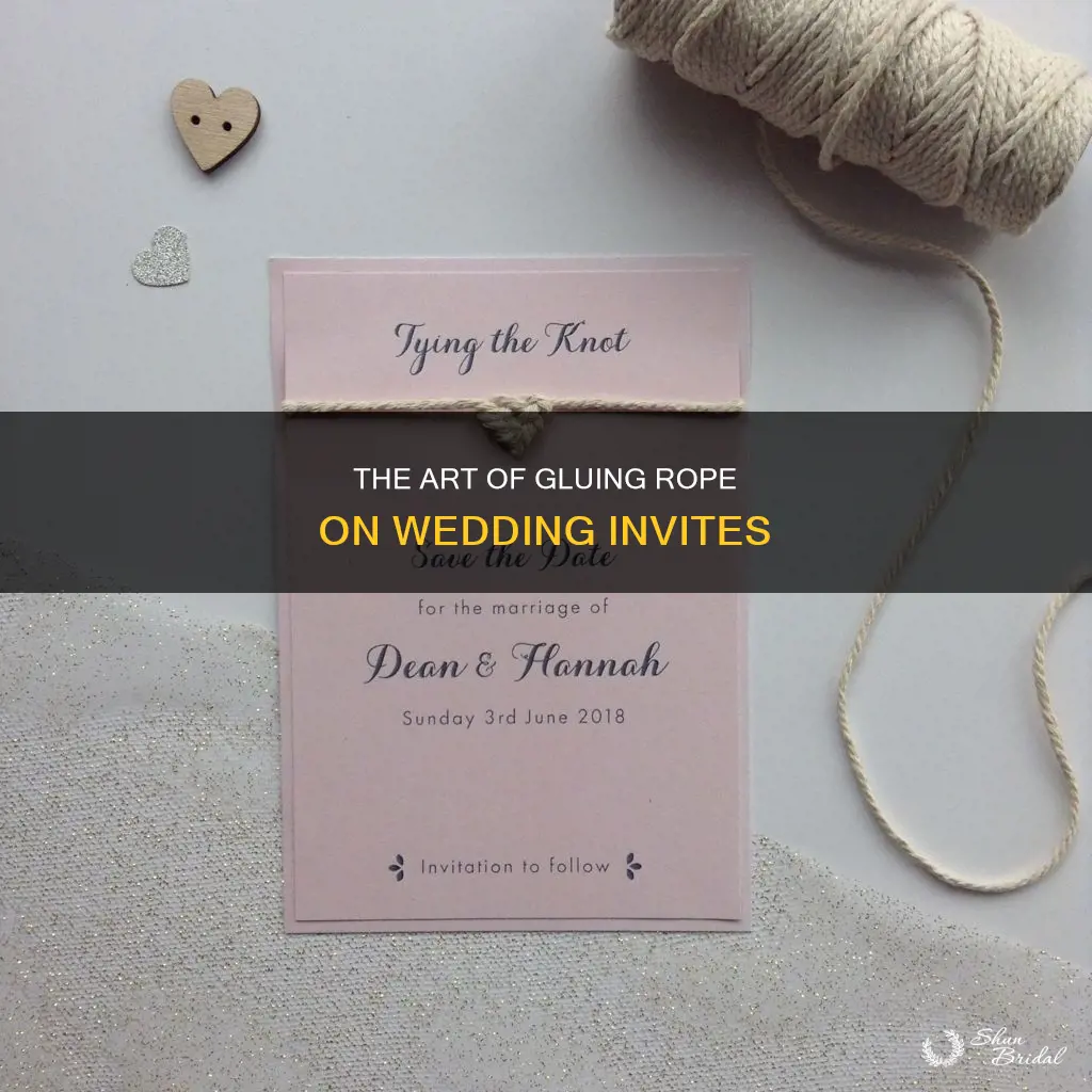 how to glue rope on wedding invitations