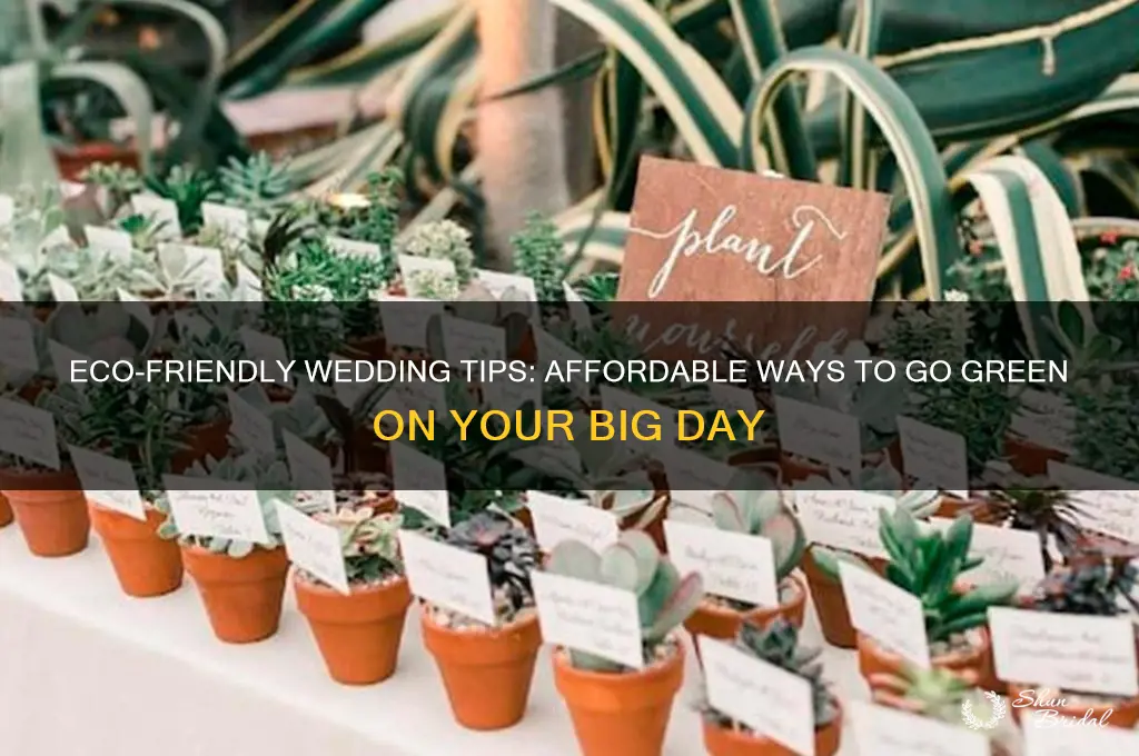 how to go green inexpensive for a wedding