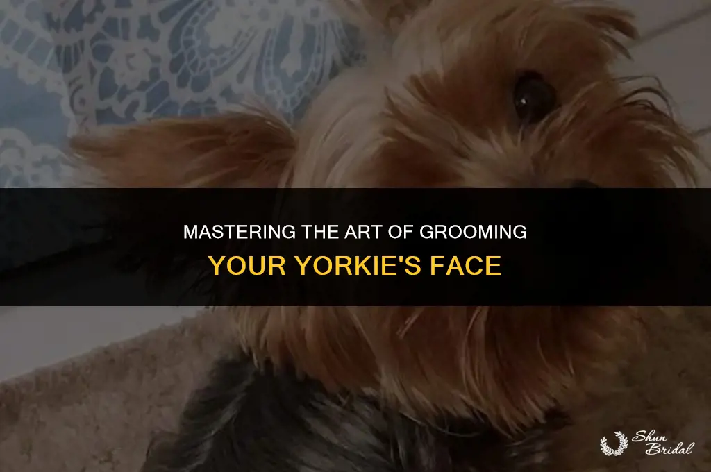 how to groom a yorkies face